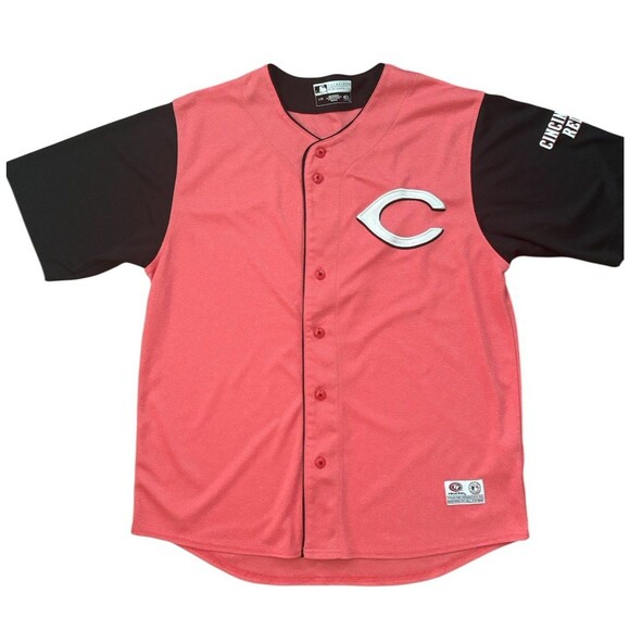 True Fan Cincinnati Reds Baseball Jersey Size L MLB Retro Sports - Picture 1 of 6